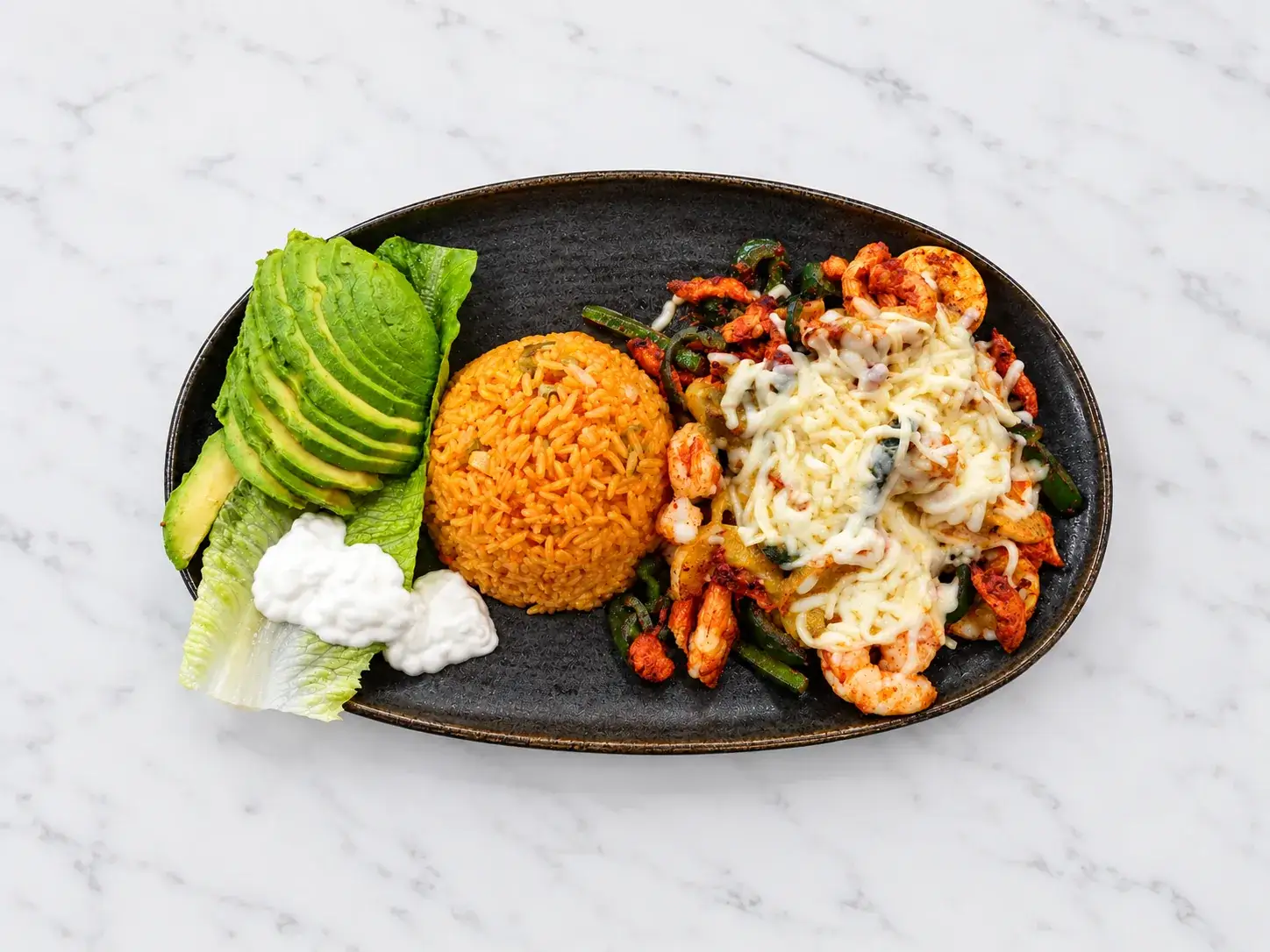 Aruma Special with chicken, shrimp, peppers, and squash