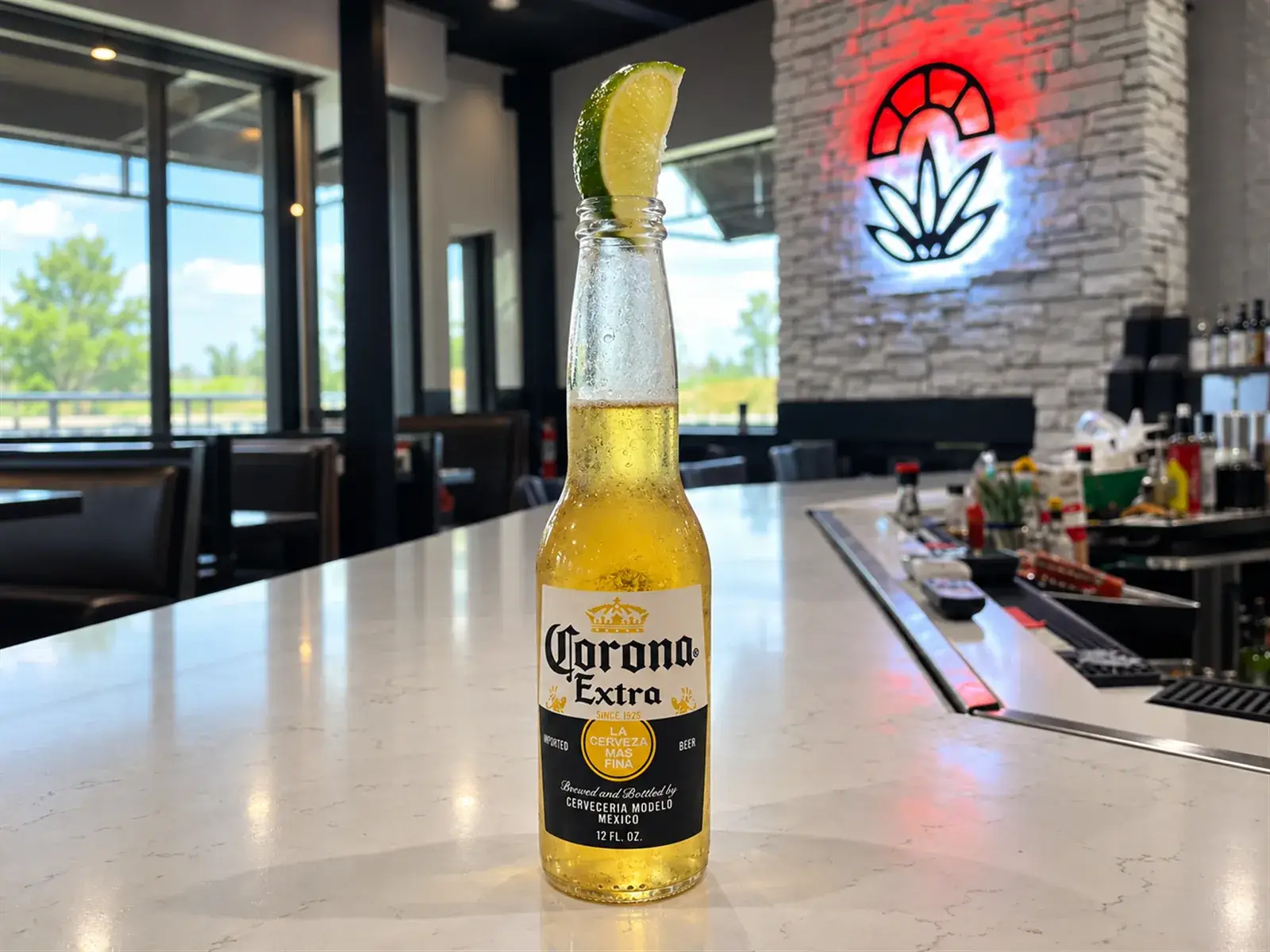 A cold Corona with lime at the Aruma bar