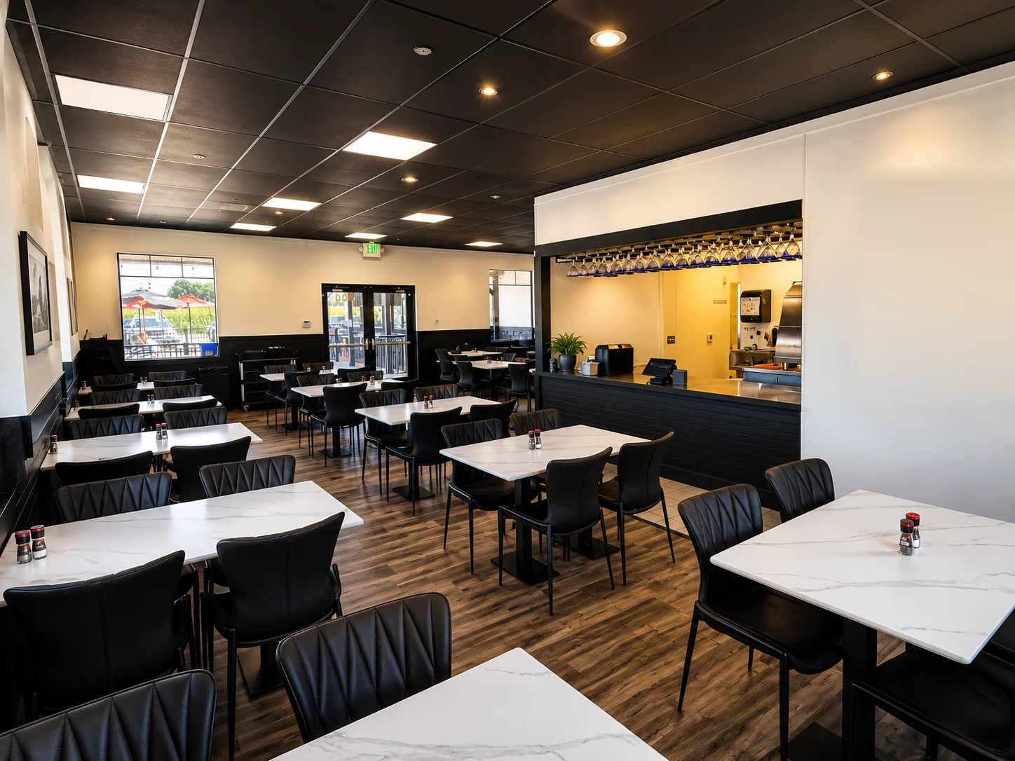 The dining room inside Aruma in Marshall
